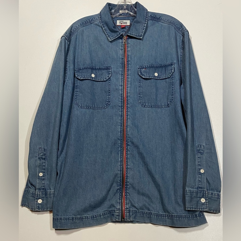 Y2K Tommy Hilfiger Blue Denim Shirt - Picture 2 of 7